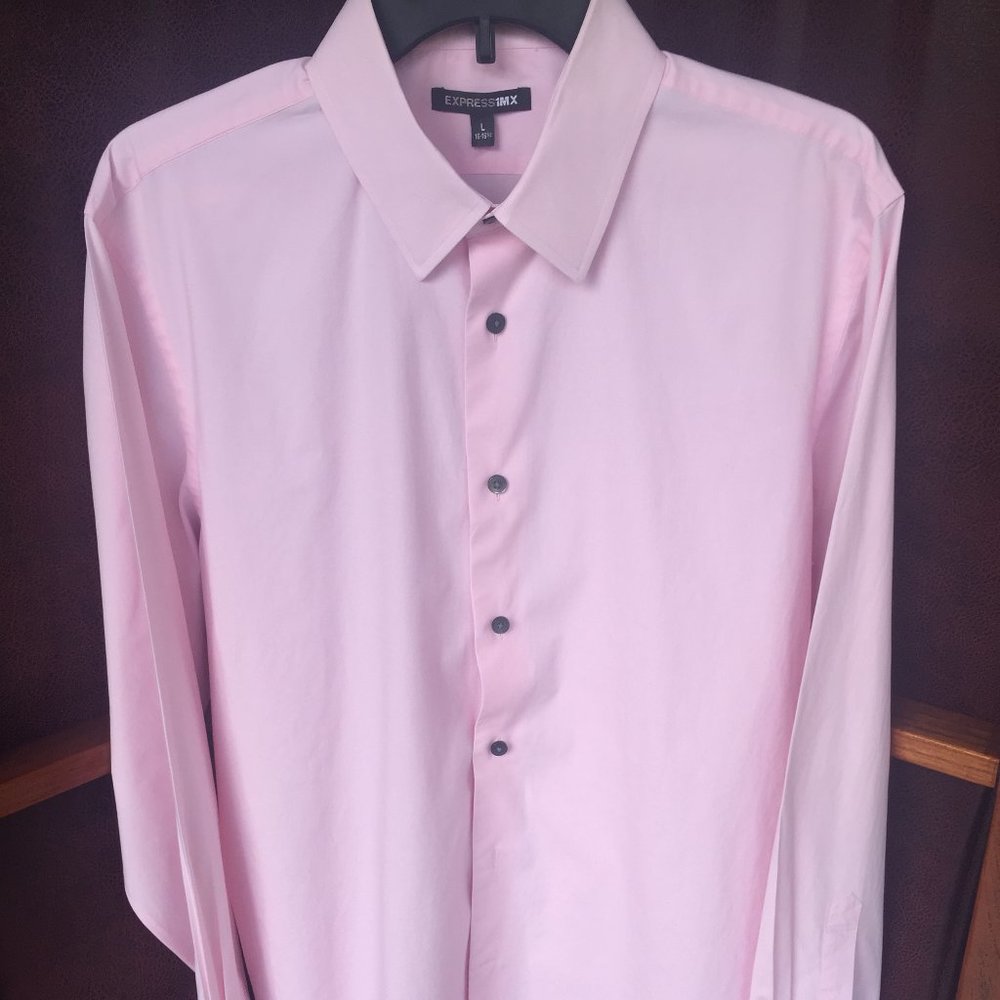 Express 1MX L Modern fit pink shirt